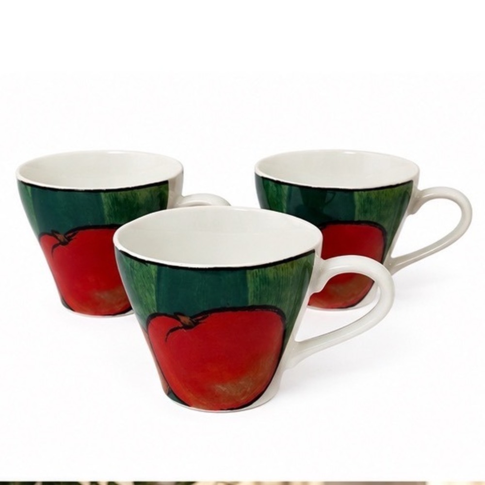Vintage Misono Tuscany 4902 Flat CoffeecCups Set of 3 Soojin Choi Design 1992